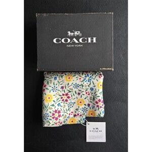 NWT hard to find Coach Wildflower Meadow square silk scarf in chalk color IOB